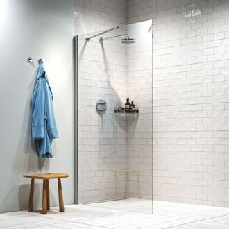 Sealskin Inloopdouche Hooked 90x200cm - Zilver Profiel - 6 Mm Helder Glas