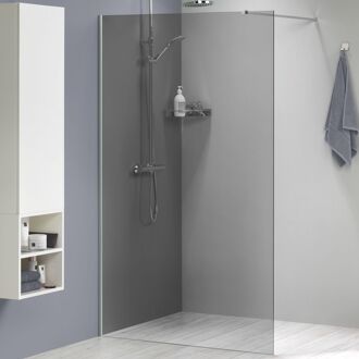 Sealskin Inloopdouche Mix&match 138x200cm - Geborsteld Rvs Profiel - 8 Mm Rookglas