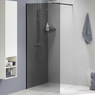 Sealskin Inloopdouche Mix&match 88x200cm - Mat Zwart Profiel - 8 Mm Grijs Glas