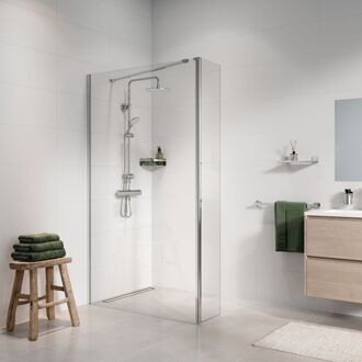 Sealskin Inloopdouche Seev 30x195cm - Zilver Profiel - 6 Mm Helder Glas