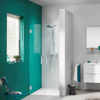 Sealskin Nisdeur by Sealskin 'I AM' 90x200 cm Pendeldeuren RVS Helder Glas Antikalk