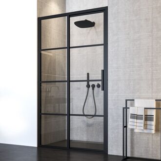 Sealskin Nisdeur Sealskin SOHO Schuifdeur 120x210 cm 8 mm Helderglas (Links schuivend) Mat Zwart