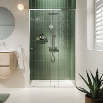 Sealskin Schuifdeur Contour - Zilver Hoogglans - 120x200cm - 6mm Veiligheidsglas