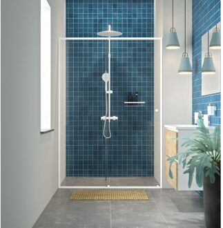 Sealskin Schuifdeur Voor Nis Contour 120x200 cm 6 mm Helder Glas Mat Wit