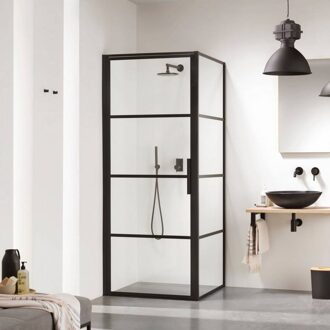 Sealskin Soho 1-delige deur linker versie 80x210cm zwart-helder glas