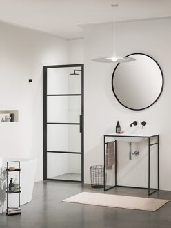Sealskin Soho 1-delige deur linker versie 90x210cm zwart-helder glas