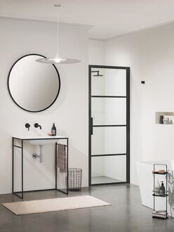Sealskin Soho 1-delige deur rechter versie 80x210cm zwart-helder glas