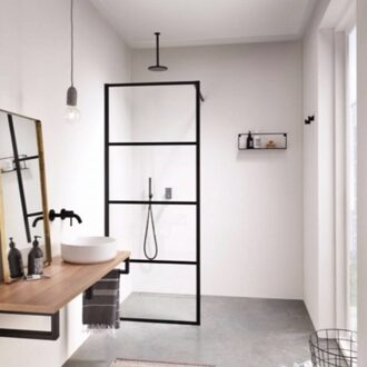 Sealskin Soho inloopdouche type A3 90x210cm zwart-helder glas