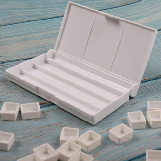 SeamiArt 12/24Grid Watercolor Palette Empty Palette Painting Paint Tray Box for Watercolor Oil Acrylic Paints