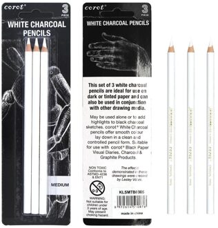 Seamiart 3Pcs Zwart/Wit Soft/Medium/Hard Hout Houtskool Potlood Voor België Outdoor Schilderen Schetsen Art levert 3stk medium