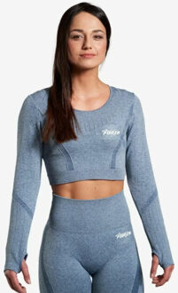 seamless crop top - - maat L Blauw