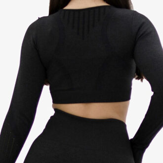 seamless crop top - - maat L Zwart