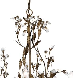 Searchlight 8 lichtbronnen Kroonluchter Almandite Florentijns bruin-goud, helder