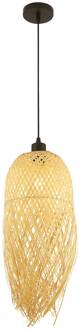 Searchlight Bali hanglamp, Ø 20 cm, bamboe, licht hout, E27 licht hout, zwart