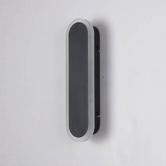 Searchlight Bordo LED buiten wandlamp, hoogte 30 cm, zwart, aluminium zwart, wit