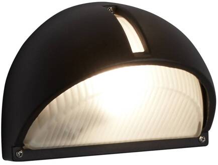 Searchlight Buitenwandlamp Kentucky met glazen kap, IP44 zwart