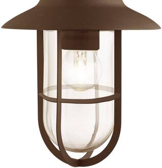 Searchlight Buitenwandlamp Toronto, roestbruin, IP44, staal, glas, E27 roestbruin, helder