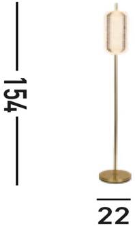 Searchlight Capsule LED vloerlamp, messingkleurig, ijzer, acryl messing, transparant