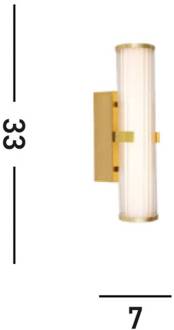 Searchlight Clamp LED wandlamp, goud/wit staal, glas, IP44 goud, wit