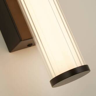 Searchlight Clamp LED wandlamp, zwart/wit staal, glas, IP44 zwart, wit