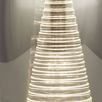 Searchlight Cyclone LED tafellamp, chroom/rook, glas, 20,5 cm hoog chroom, rookgrijs