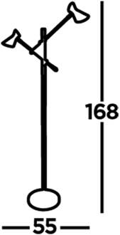 Searchlight Diablo LED vloerlamp, zwart/goud, metaal, verstelbaar zwart, goud