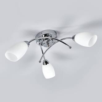 Searchlight Fantastische plafondlamp OPERA, 3 -lichts, chroom chroom, wit