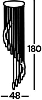 Searchlight Gebeeldhouwde Ice hanglamp, 9-lamps, chroom/helder, glas, G4 chroom, helder