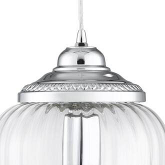 Searchlight Glazen hanglamp Pendants met groeven chroom, helder