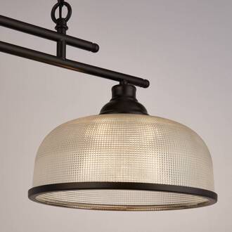 Searchlight Hanglamp Bistro 2-lamps, zwart mat zwart, transparant