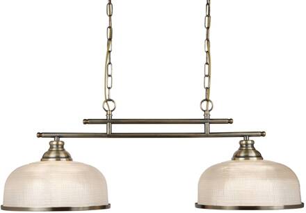 Searchlight Hanglamp Bistro II 2-lamps messing oud-messing, gesatineerd