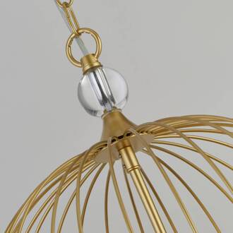 Searchlight Hanglamp douche, goud/helder, kristalglas, E14, Ø 36 cm goud, helder