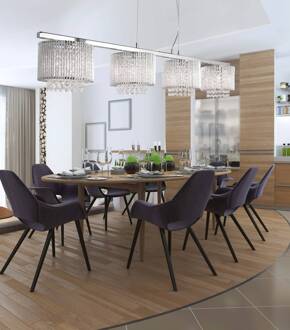 Searchlight Hanglamp Elise, 4-lamps, balken chroom, helder