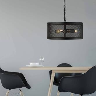 Searchlight Hanglamp Fishnet van metaal in zwart Ø 45 cm mat zwart