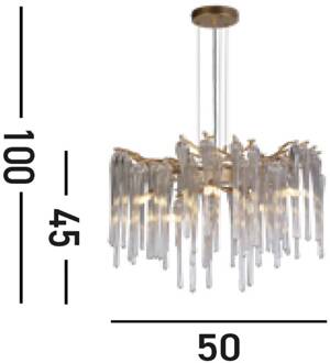 Searchlight Hanglamp Heritage, Ø 50 cm, goudkleurig/helder, glas goud, helder