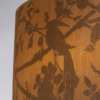 Searchlight Hanglamp Isla, Ø 45 cm, bruin, beige, bamboe, staal bruin, zwart