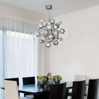 Searchlight Hanglamp Molecule, chroomkleurig, metaal, 12-lamps, G4