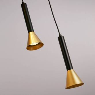 Searchlight Hanglamp Signal, Ø 37 cm, zwart/goudkleurig metaal, 5-lamps zwart, goud