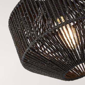 Searchlight Hanglamp Wicker, 1-lamp zwart