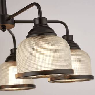 Searchlight Highworth hanglamp, 5-lamps zwart, helder