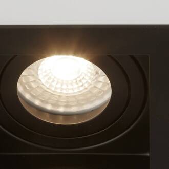 Searchlight Inbouwlamp Grid Two, 2-lamps, zwart, 18,5x10cm, aluminium, GU10