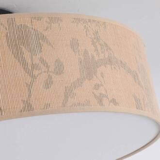 Searchlight Isla plafondlamp, Ø 55 cm, bruin, beige, bamboe, staal beige, bruin, zwart