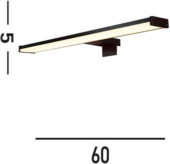 Searchlight Kos LED spiegellamp, breedte 60 cm, zwart aluminium IP44 zwart, wit