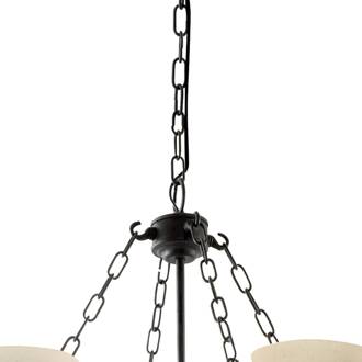 Searchlight Kroonluchter Cartwheel, 8-lamps zwart, opaal
