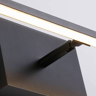 Searchlight LED badkamer wandlamp Amalfi, matzwart, breedte 61 cm, staal zwart mat, wit