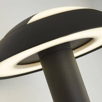 Searchlight LED buiten wandlamp MUSHROOM, IP44, zwart, paddenstoelvorm zwart, opaal
