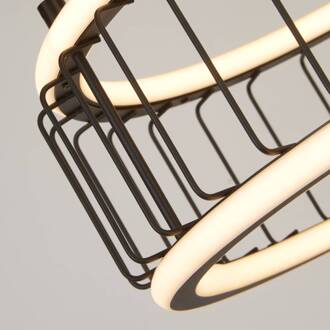 Searchlight LED hanglamp Cage Ø 38cm gesatineerd zwart