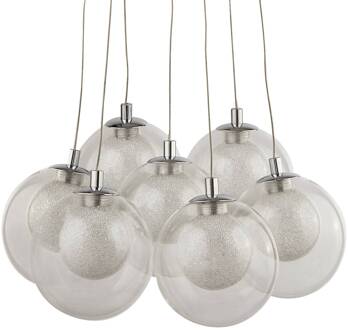 Searchlight LED hanglamp Cluster, 7-lamps chroom, helder, gezandstraald