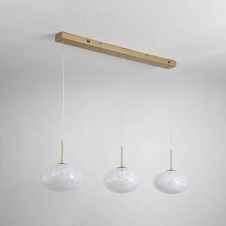 Searchlight LED hanglamp Confetti, lengte 115 cm goudkleurig/wit, glas wit, goud