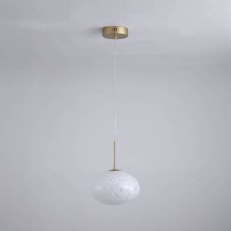 Searchlight LED hanglamp Confetti, Ø 25 cm, goudkleurig/wit, glas wit, goud